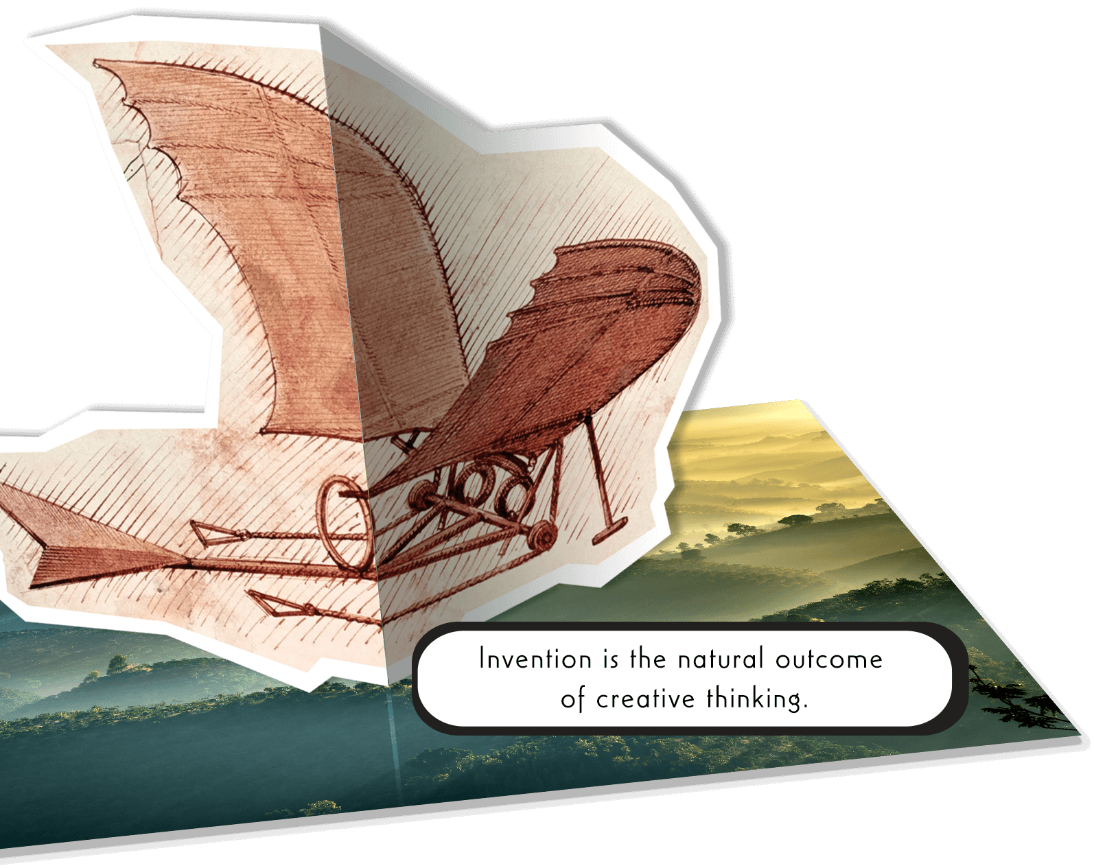 Michelangelo's Flying Machine Drawing